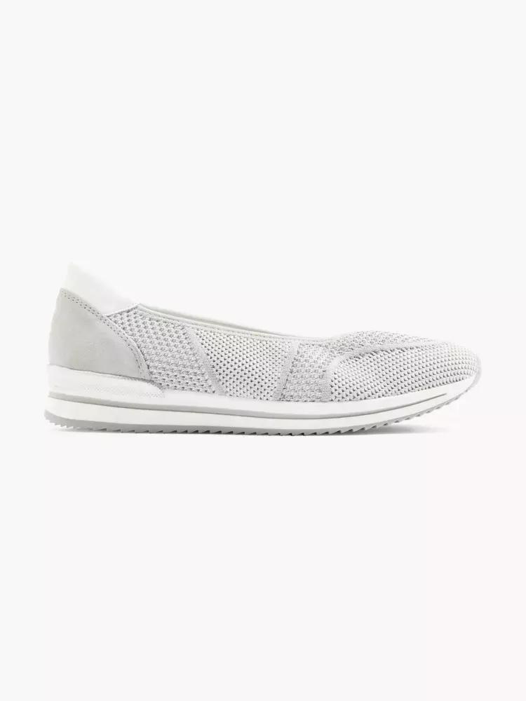 Grey Fabric Slip-On Loafers, , large image number 0