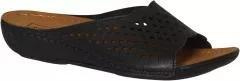 Black Leather Comfort Slippers, , large image number 0