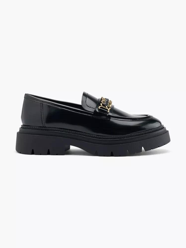 Black Chunky Loafers, , large image number 0