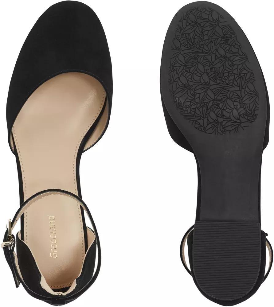 Black Ankle Strap Ballerinas, , large image number 4