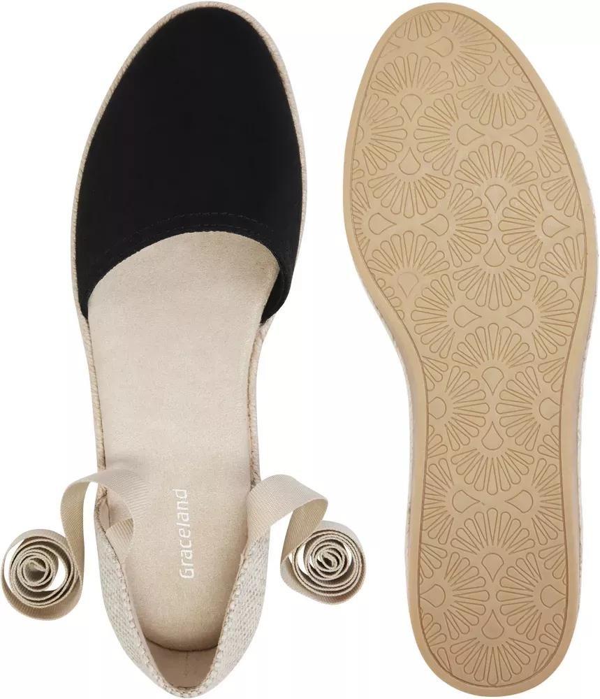Black Lace Up Espadrilles, , large image number 4