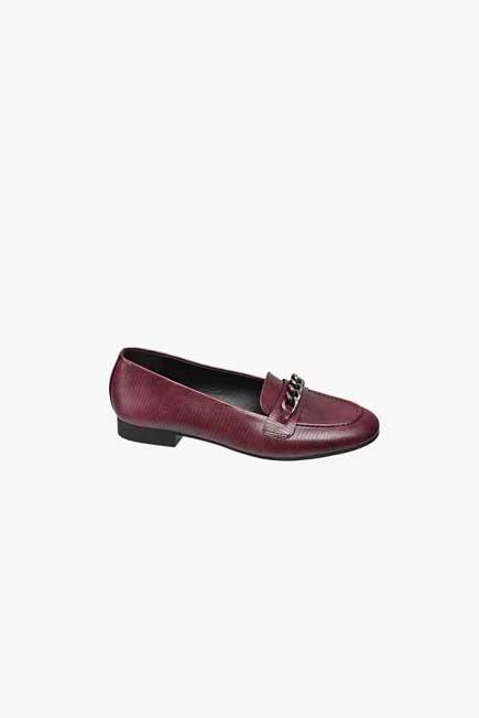Dark Red Loafers With Animal Embossing, Women, , large image number 0