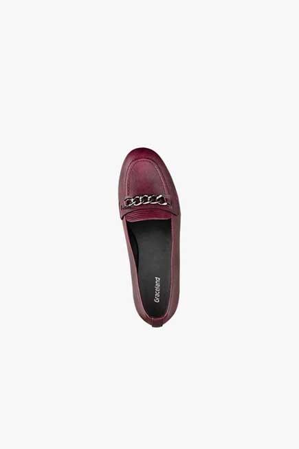 Dark Red Loafers With Animal Embossing, Women, , large image number 1
