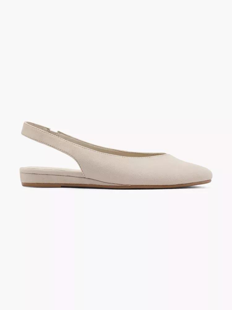 Beige Ankle Strap Ballerinas, , large image number 0