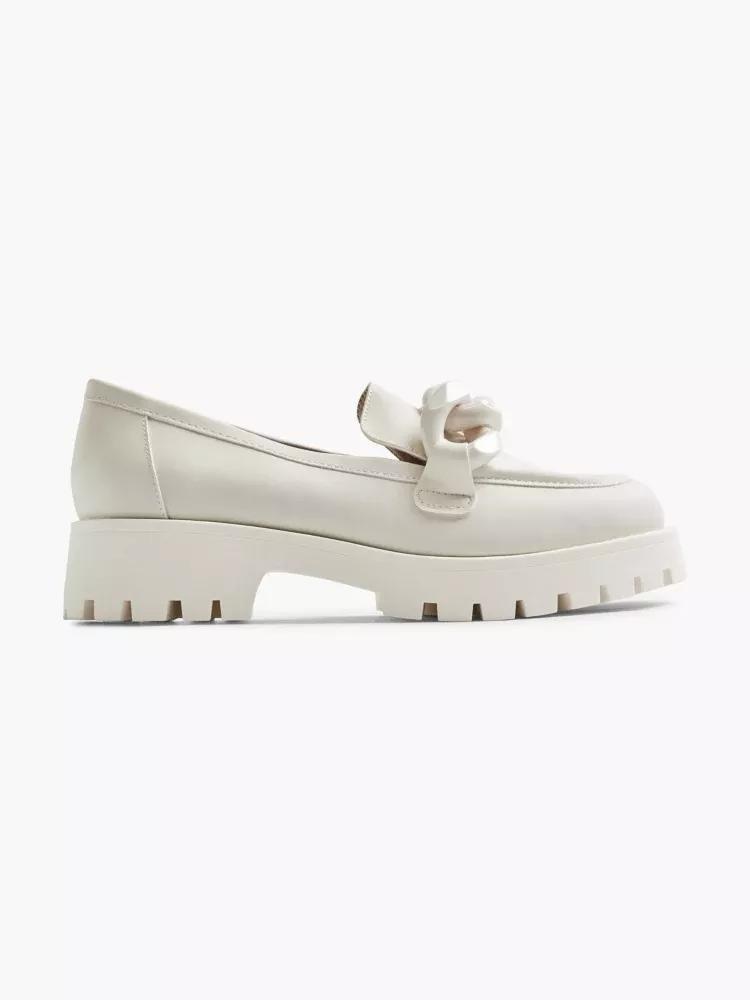 CTW - White Chunky Chain Loafers