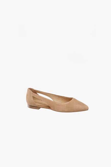 Brown Leather Ballerinas With Cutouts, Women, , large image number 0