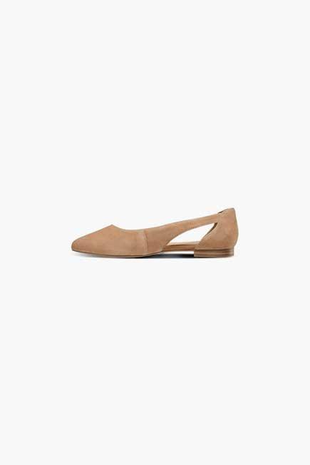 Brown Leather Ballerinas With Cutouts, Women, , large image number 1