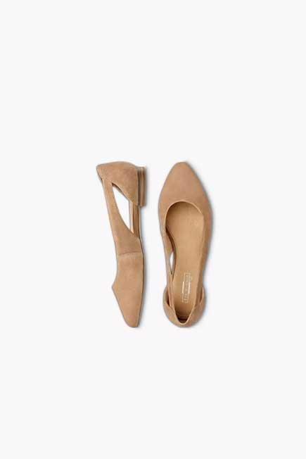 Brown Leather Ballerinas With Cutouts, Women, , large image number 3