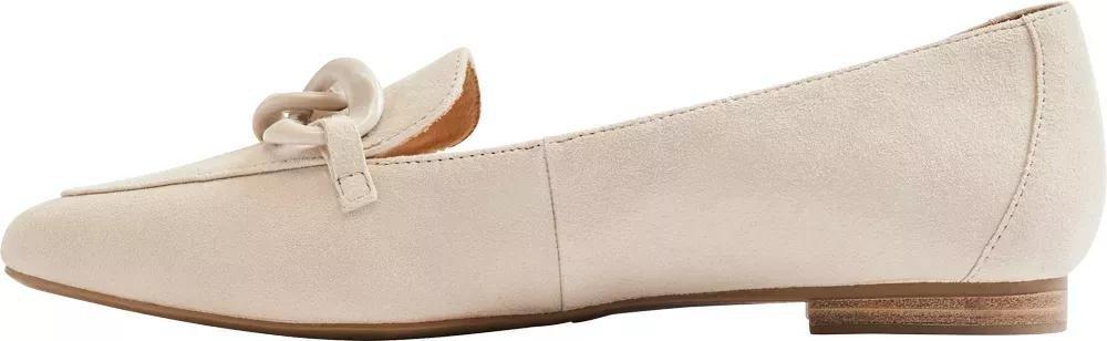 Beige Leather Flat Loafers, , large image number 3