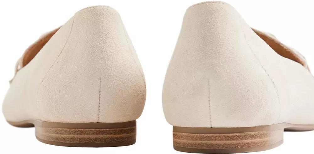 Beige Leather Flat Loafers, , large image number 5