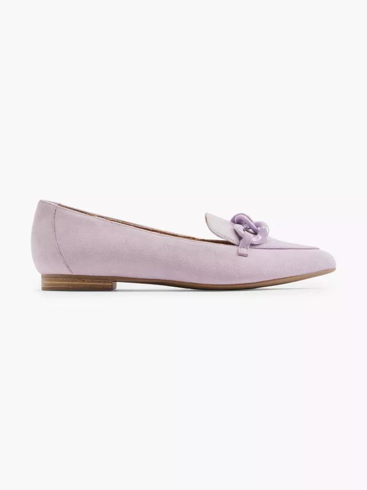 Purple Leather Flat Loafers, , large image number 0