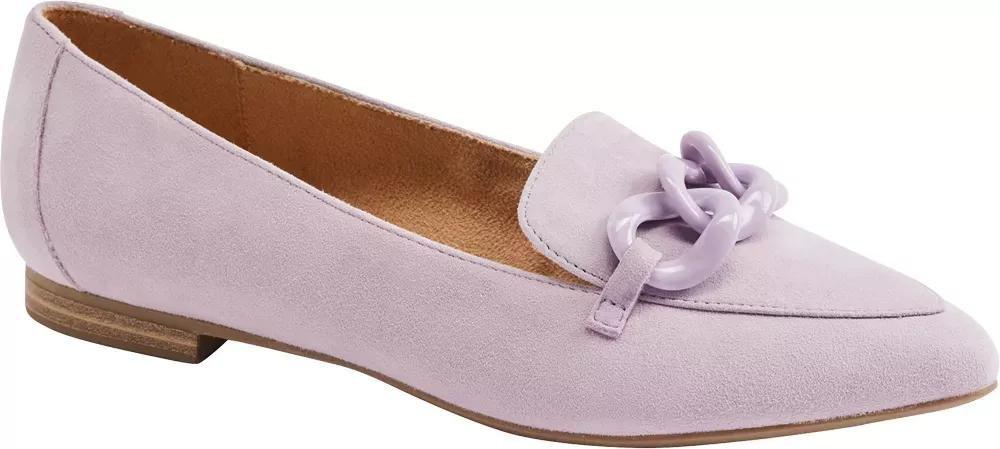 Purple Leather Flat Loafers, , large image number 1