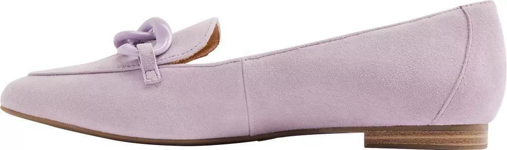 Purple Leather Flat Loafers, , large image number 3