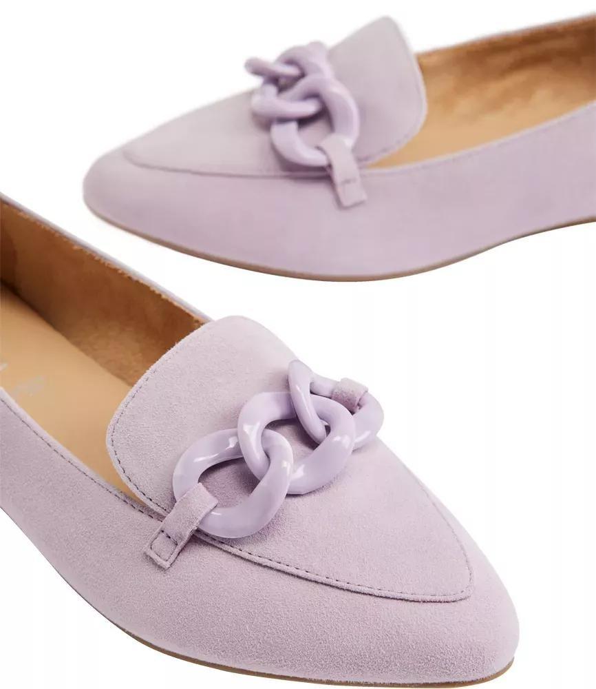 Purple Leather Flat Loafers, , large image number 6