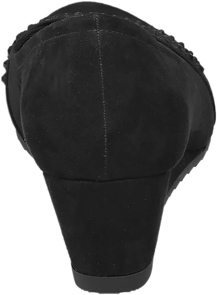 Black Wedge Court Shoes With Embellishment, , large image number 2