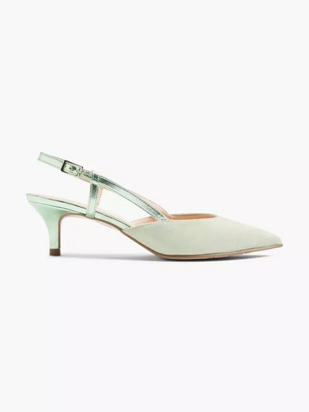 5th Avenue - Green Metallic Panelled Slingback Heel