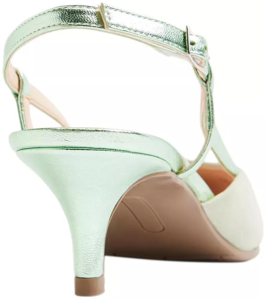 White Panelled Slingback Heel, , large image number 5