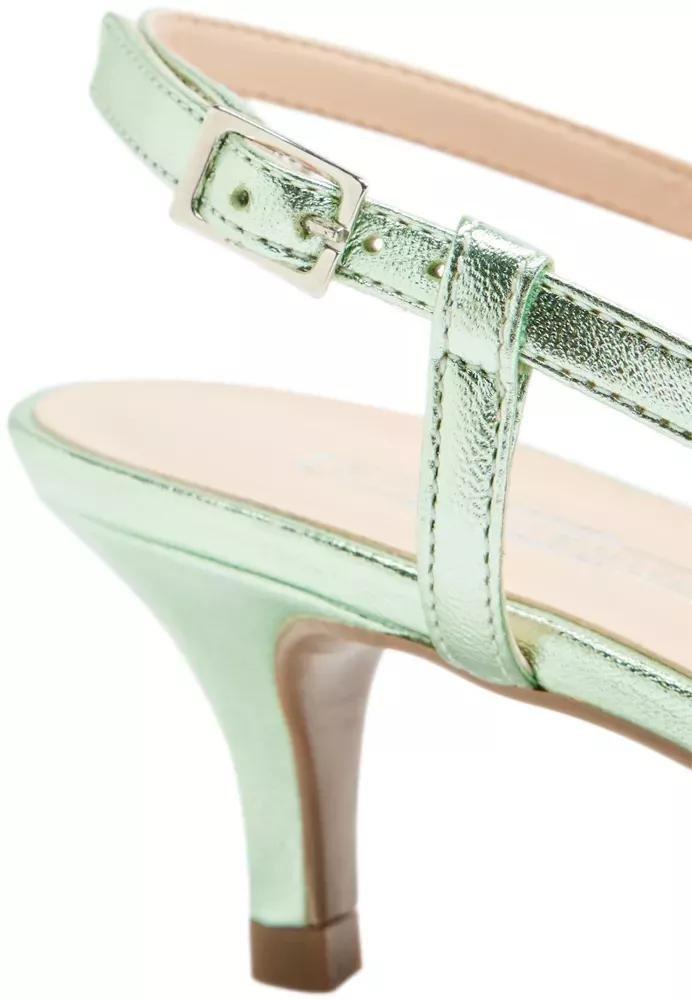 White Panelled Slingback Heel, , large image number 6
