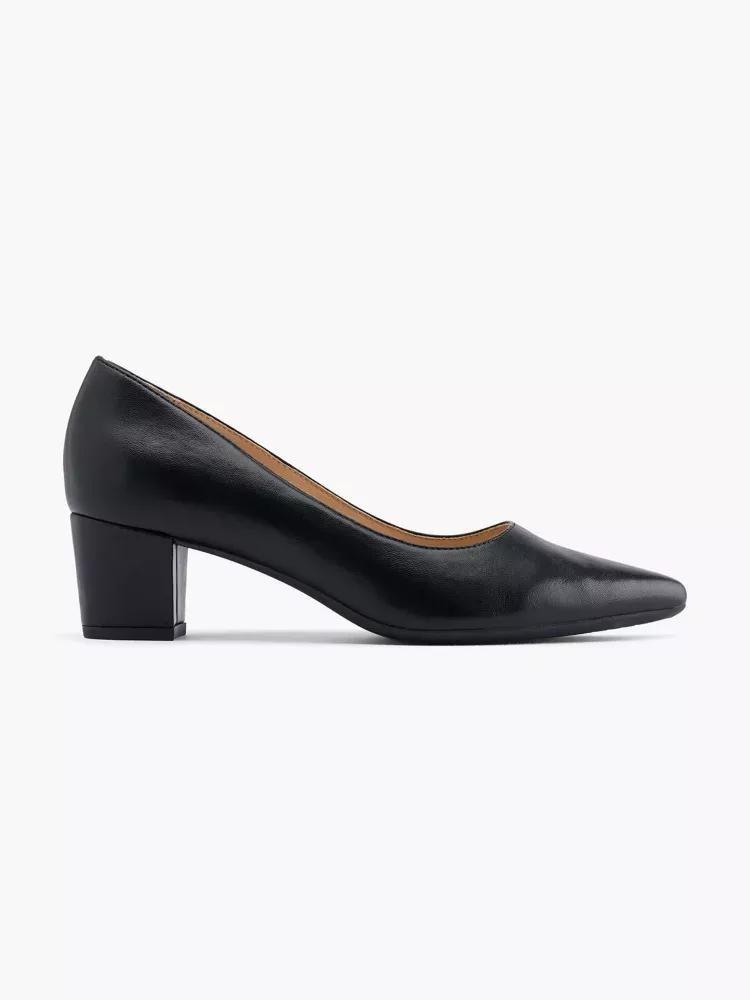 Black Round Toe Pumps, , large image number 0
