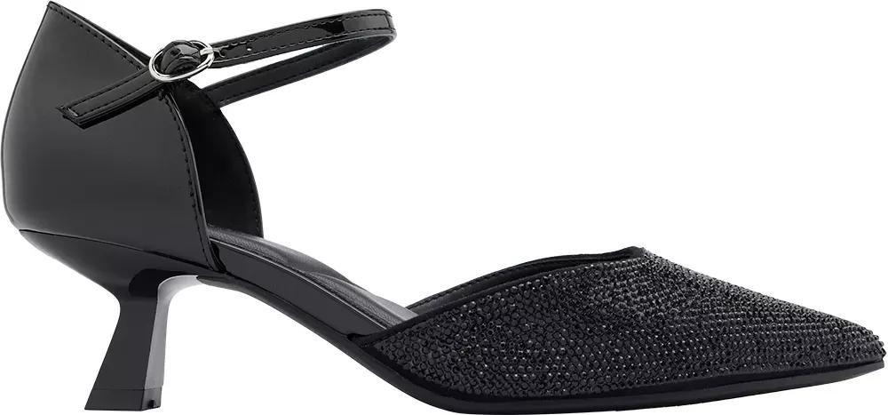 Black Rhinestone Detail Pumps, , large image number 1