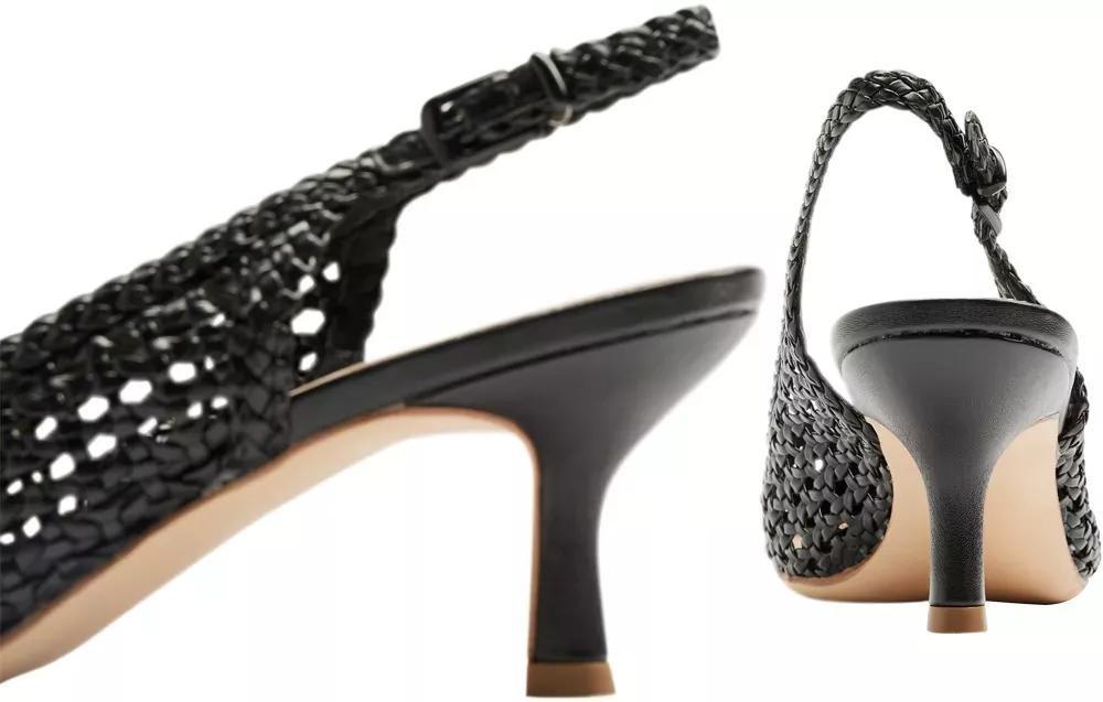Black Woven Sling Back Heel, , large image number 5