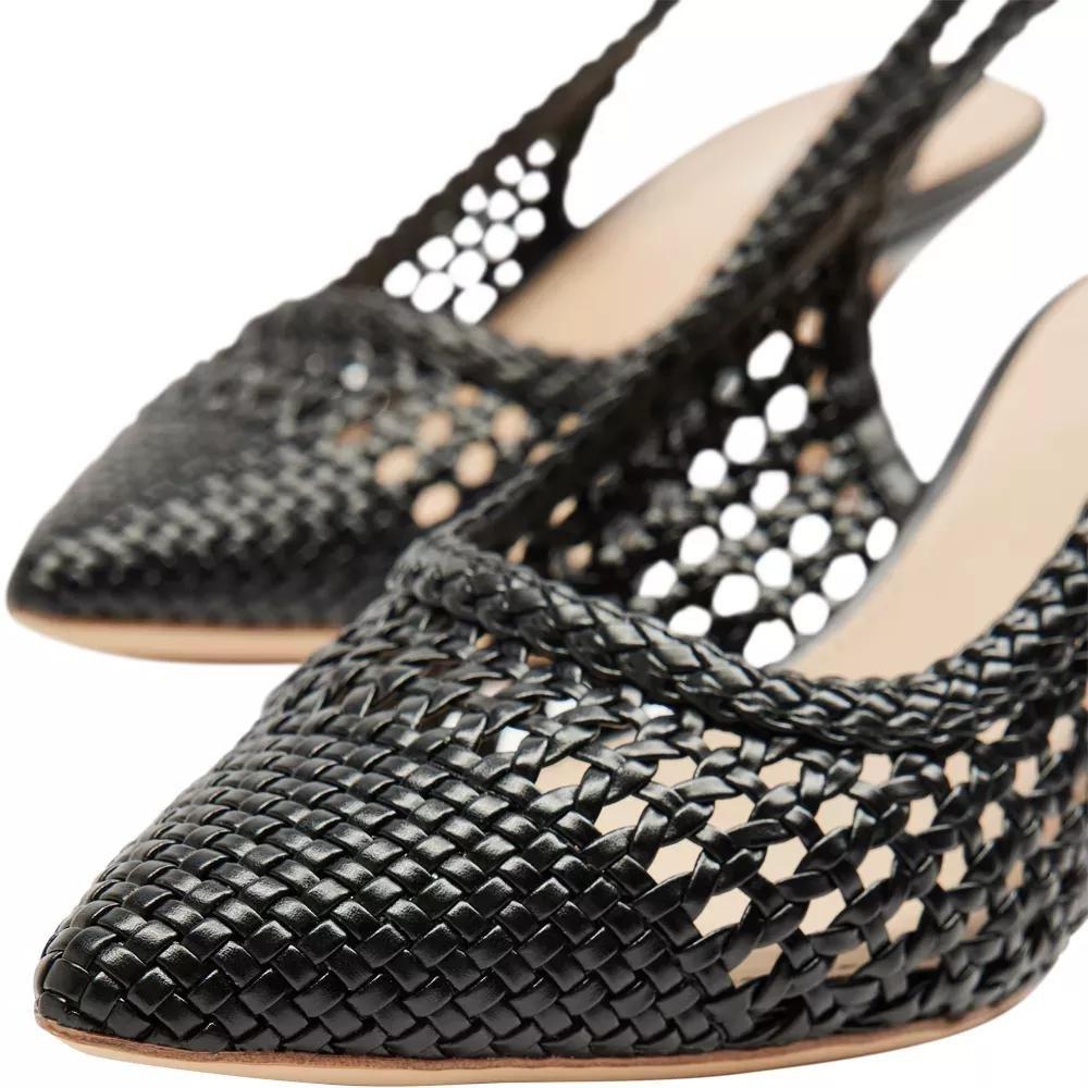 Black Woven Sling Back Heel, , large image number 6