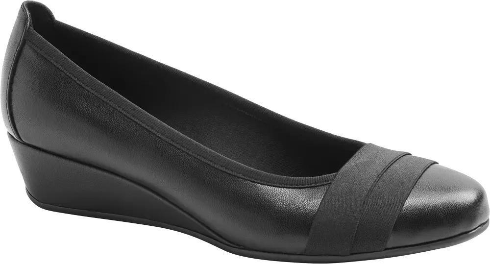 Black Wedge Heel Ballerinas, , large image number 1