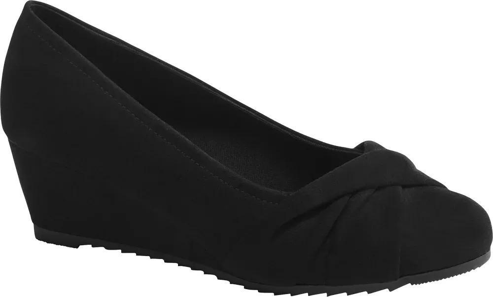 Black Wedge Pumps, No Color, large image number 1