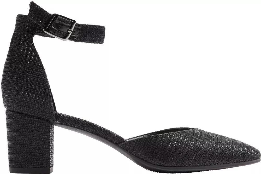 Black Ankle Strap Block Heels, , large image number 2
