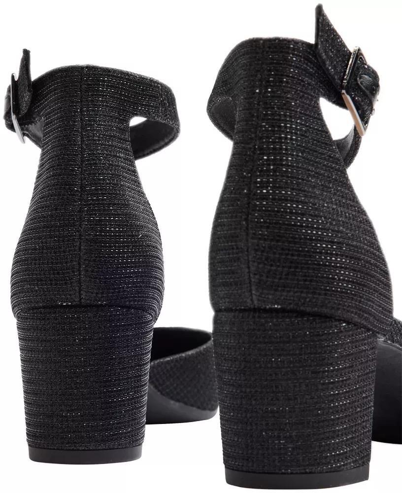 Black Ankle Strap Block Heels, , large image number 5