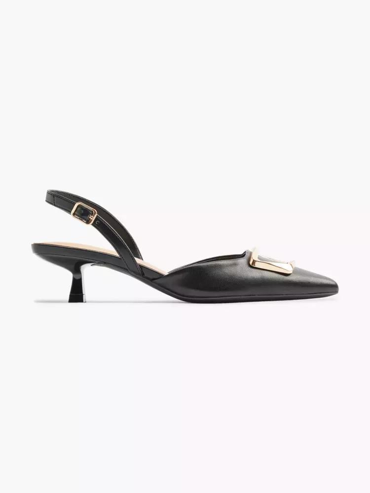 Black Slingback Heels, , large image number 0