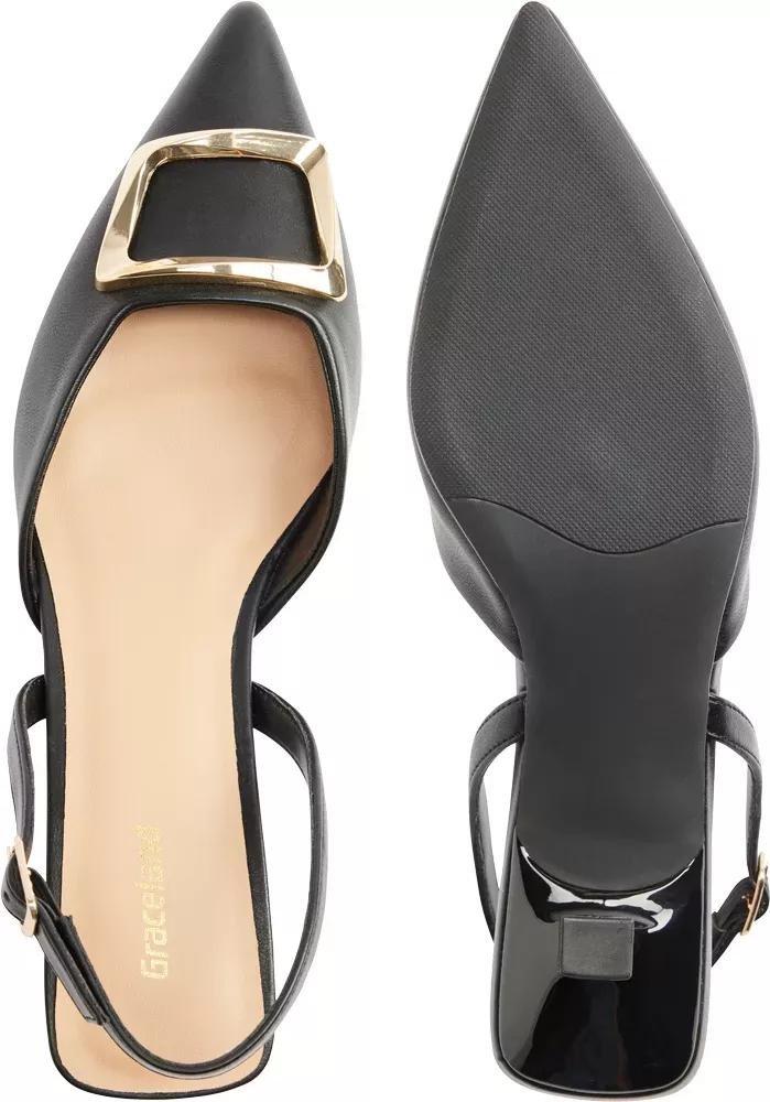 Black Slingback Heels, , large image number 4