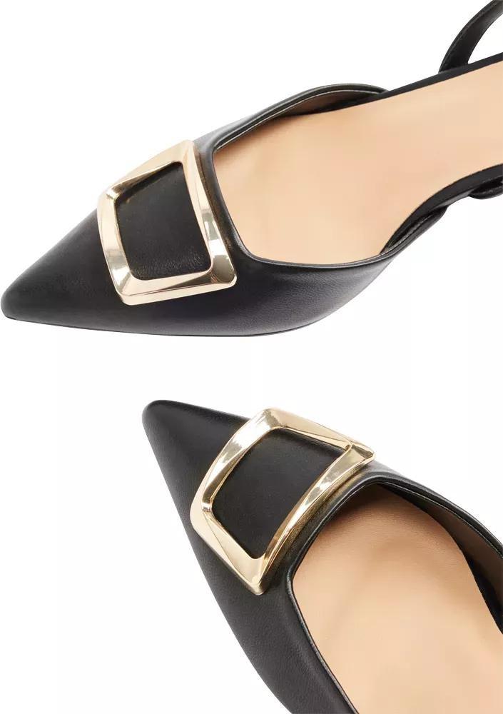 Black Slingback Heels, , large image number 6