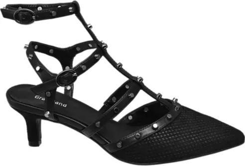 Black Studded Court Shoes, , large image number 0