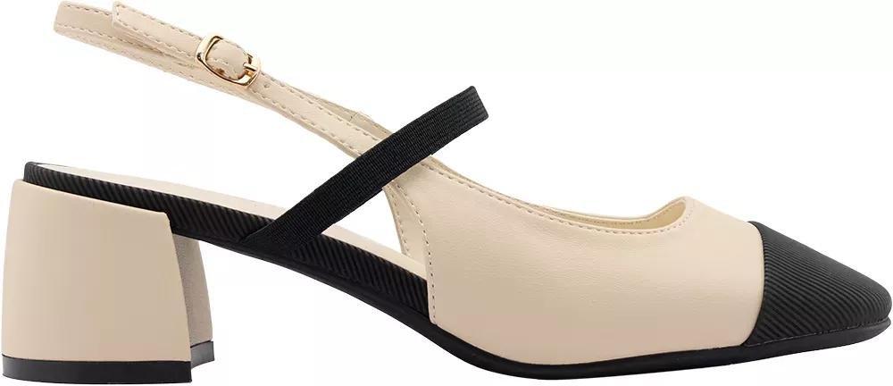 Beige Slingback Pumps, , large image number 1