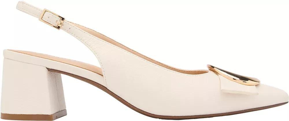 White Ankle Strap Pumps, , large image number 1