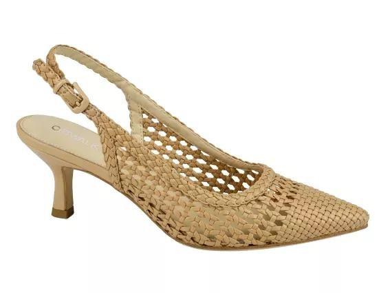 Beige Woven Sling Back Heel, , large image number 0