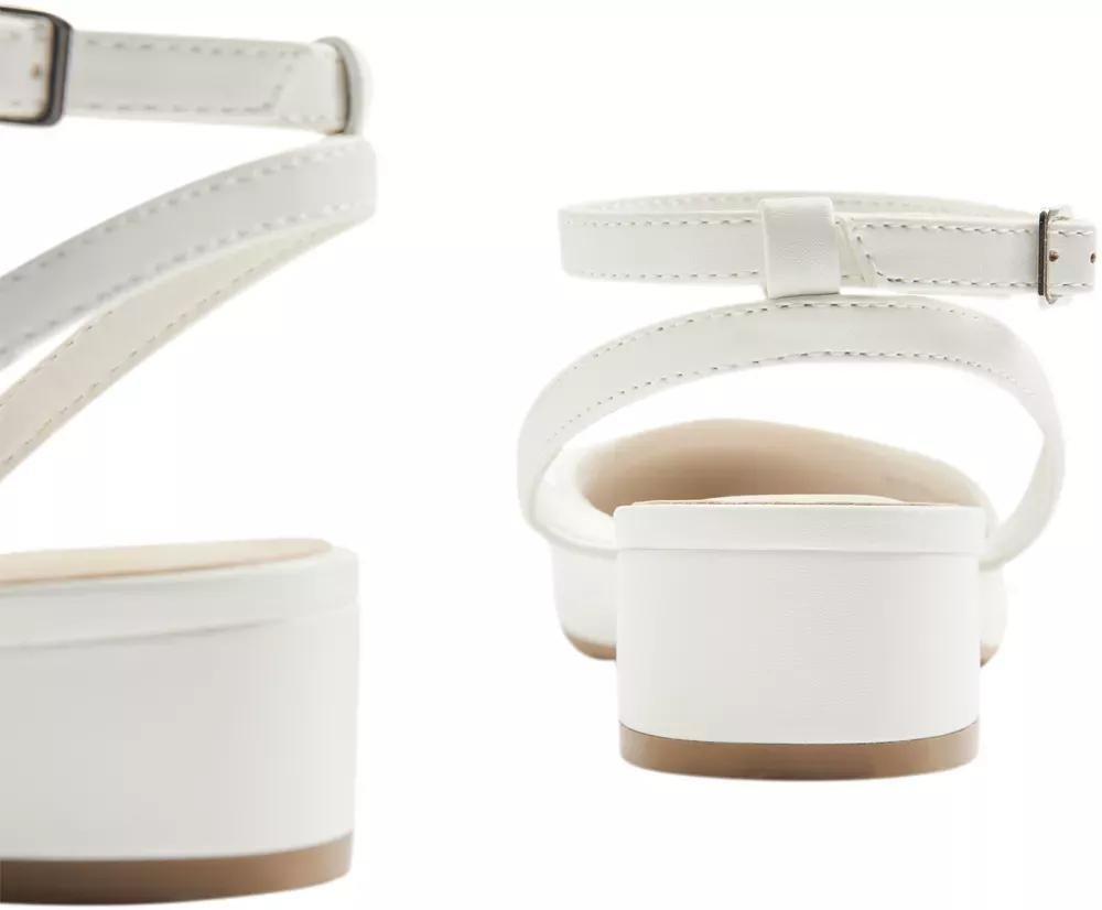 White Ankle Strap Pumps, , large image number 5
