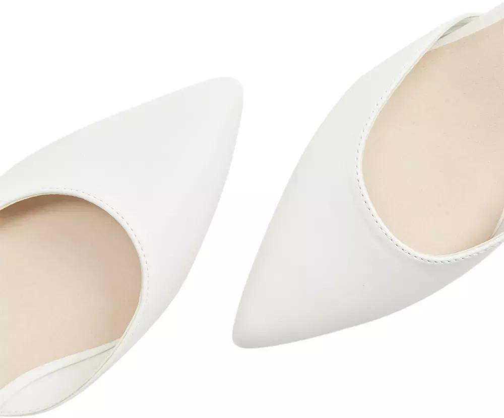 White Ankle Strap Pumps, , large image number 6