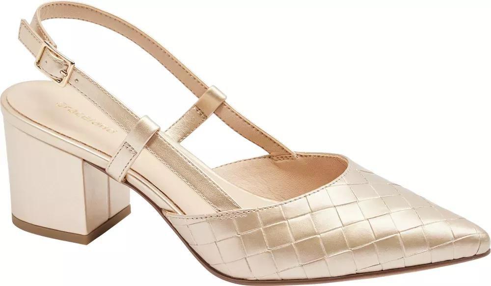 Beige Slingback Block Heels, , large image number 1