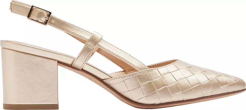 Beige Slingback Block Heels, , large image number 2