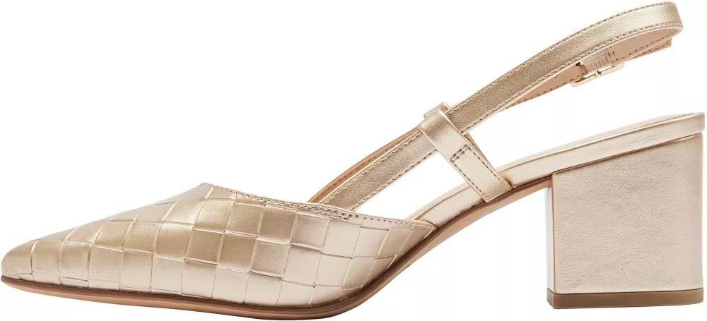 Beige Slingback Block Heels, , large image number 3