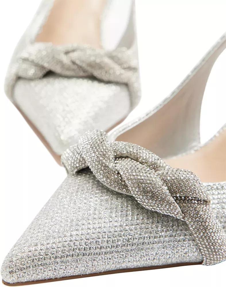 Grey Glitter Slingback Heel, , large image number 6