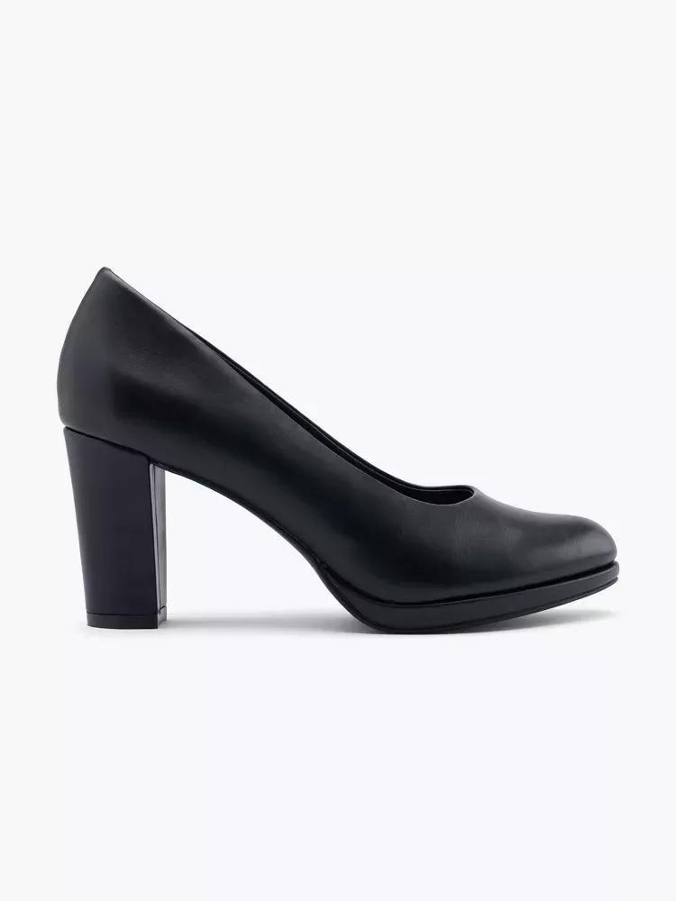 Black Block Heel Pumps, , large image number 0