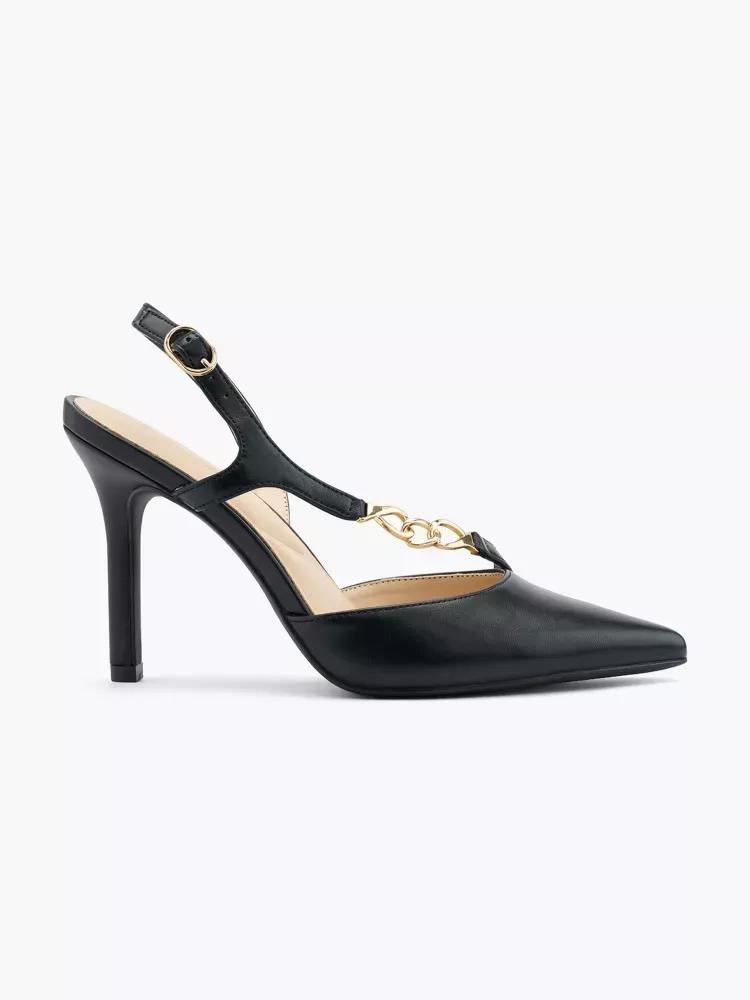 Black Ankle Strap Pumps, , large image number 0