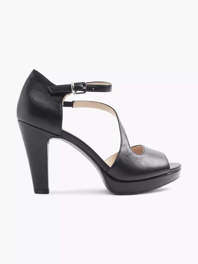 Black Ankle Strap Heels, , large image number 0