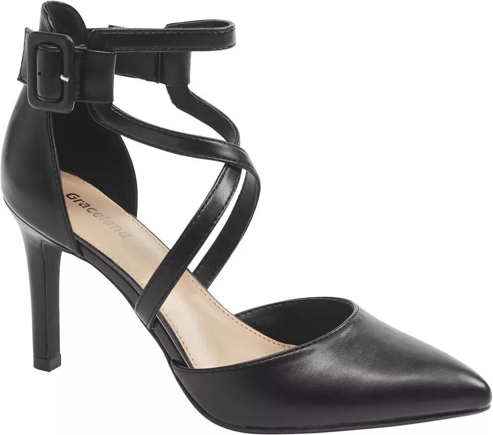 Black Strappy Pointed Heels, , large image number 7