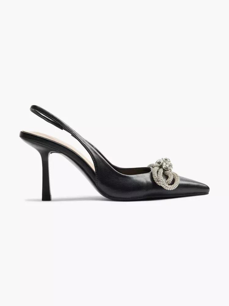 Black Slingback Pumps, , large image number 0