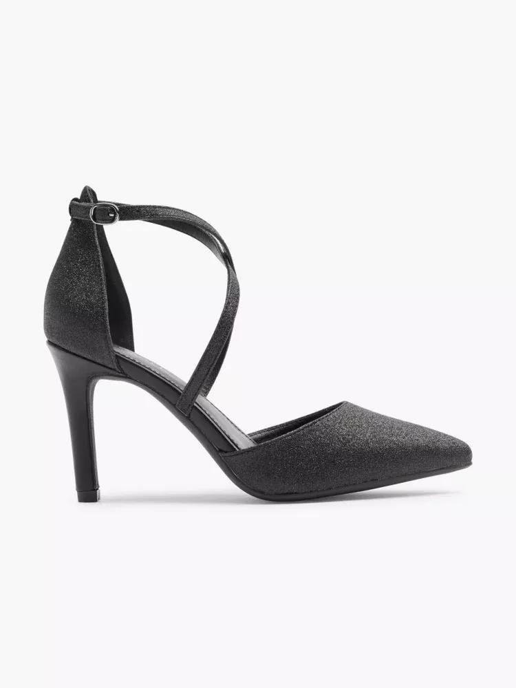 Black Glitter Detail Heels, , large image number 0