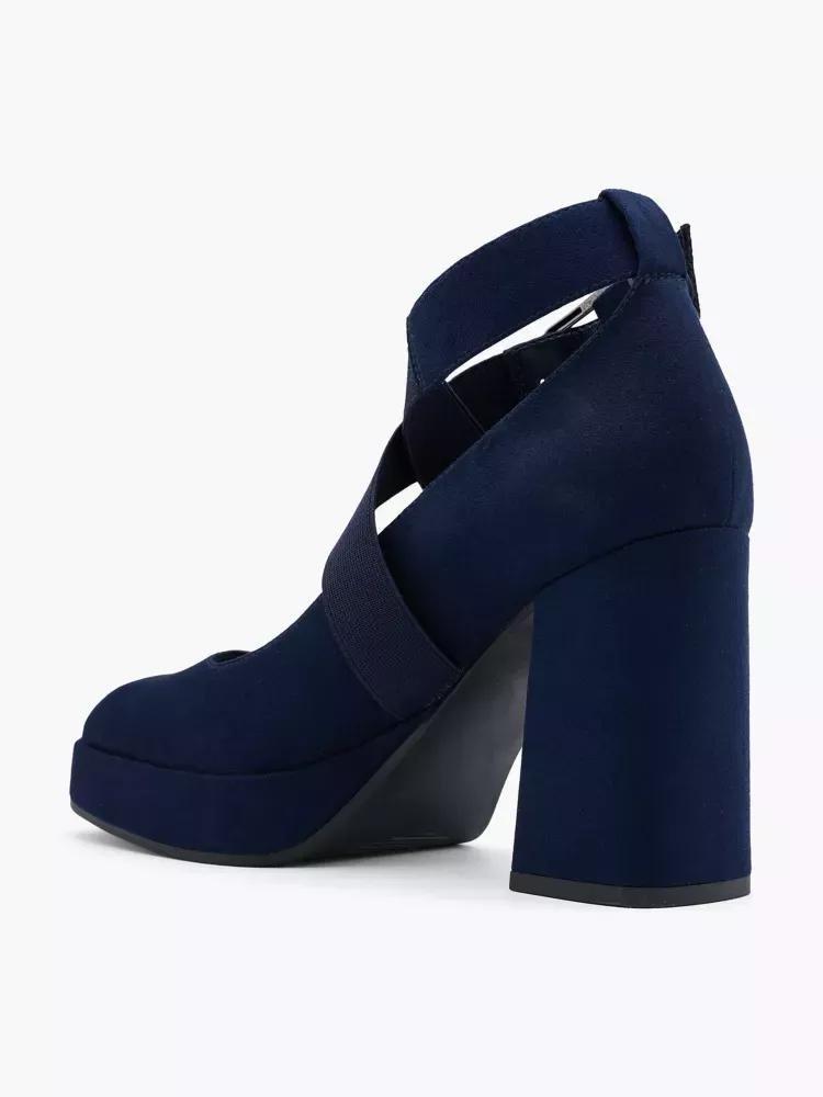 Navy Ankle Buckle Heels, , large image number 2